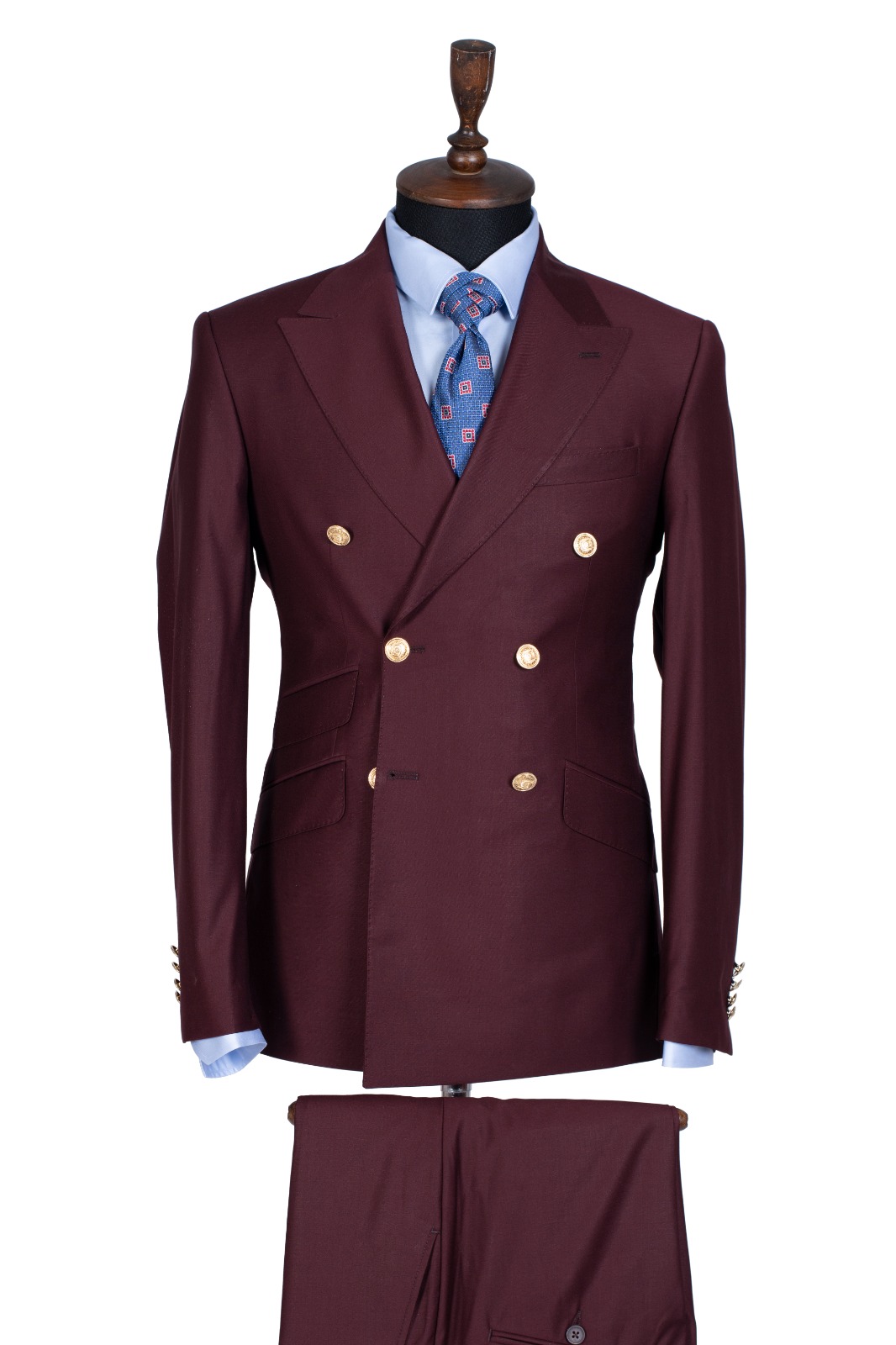BURGUNDY DOUBLE BREASTED SUIT