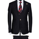 BLACK SINGLE BREASTED 3PIECE SUIT