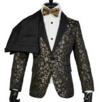 Gold & Black Single Breasted Suit