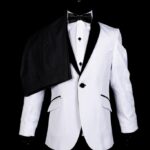KID OFFWHITE TUXEDO WITH BLACK LAPEL