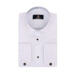 CLASSIC TUXEDO SHIRT WITH BLACK STUDD BUTTONS
