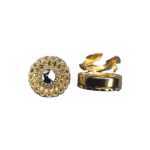 GOLD & BLACK PEARL CLUSTER BROOCH