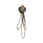 BLACK GOLD CROWN BROOCH