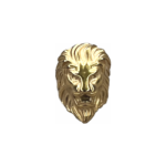 STAINLESS GOLD LION HEAD RING