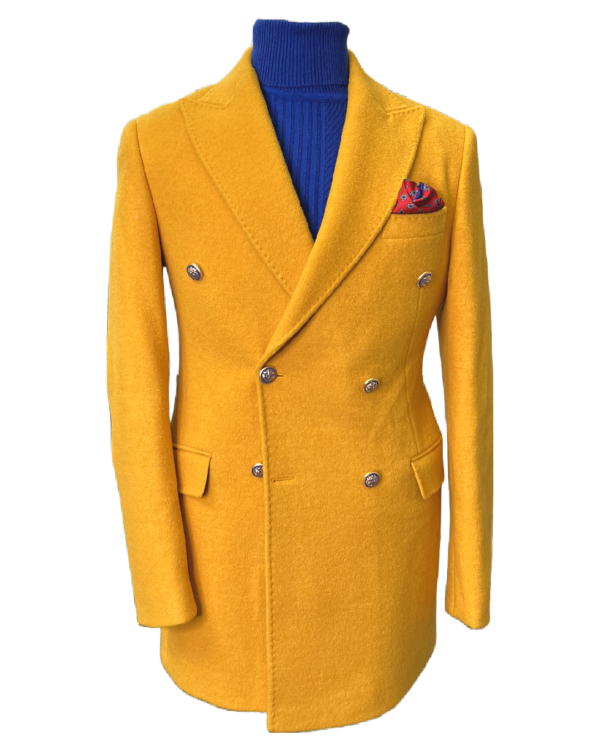 YELLOW DOUBLE BREASTED OVERCOAT