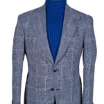 GREY WHITE STRIPED SINGLE BREASTED BLAZER