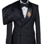 BLACK JACQUARD TUXEDO SUIT