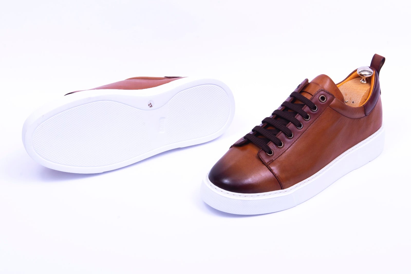 BROWN STANLION LEATHER SNEAKER - Stanlion