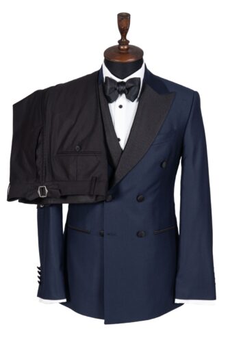 DOUBLE BREASTED NAVY BLUE TUXEDO SUIT