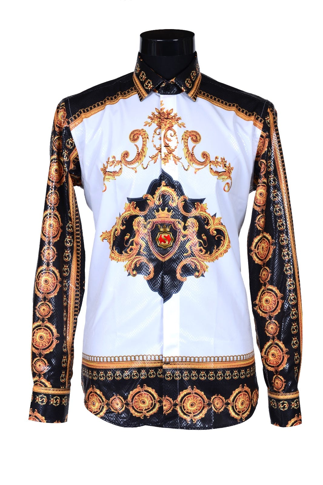 STANLION BURNED BROWN & WHITE LUXURY SHIRT - M