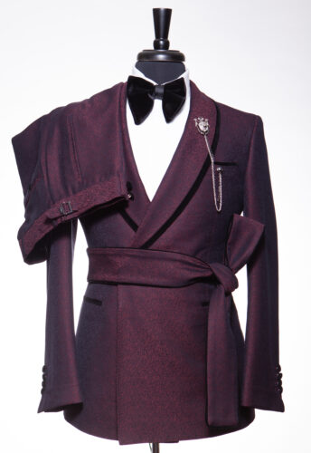 BURGUNDY AND BLACK  DELUXE CEREMONIAL SUIT