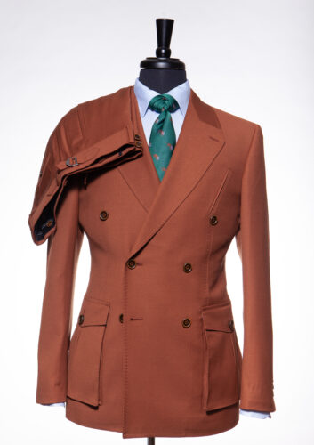 BROWN DIAMOND CUT LAPEL DESIGNER SUIT
