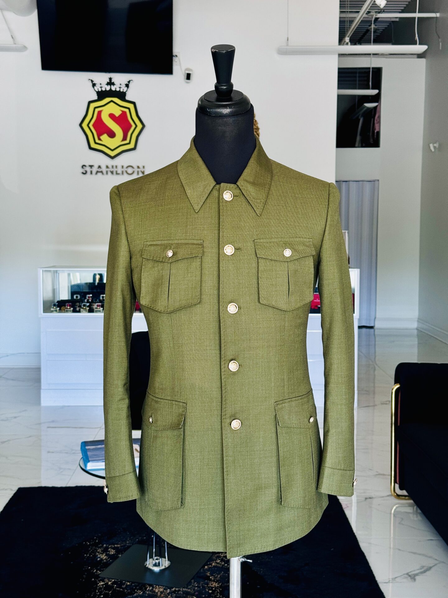 OLIVE GREEN SAFARI SUIT