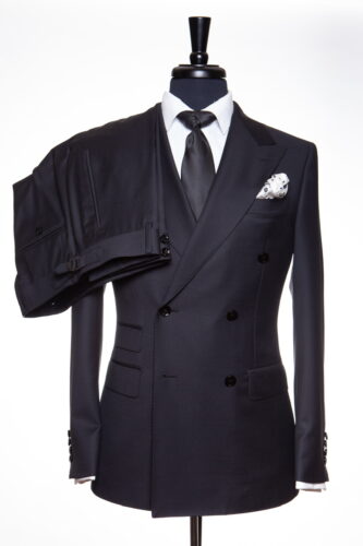STANLION BLACK DOUBLE BREASTED CLASSIC SUIT