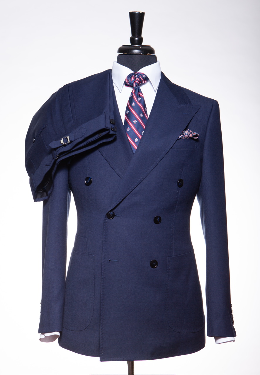 HEDGE FUND DOUBLE BREASTED NAVY BLUE SUIT