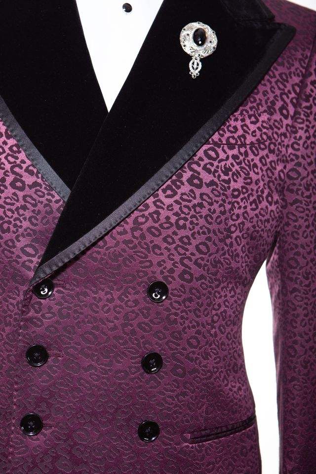 STANLION BORDEAUX LEOPARD JACQUARD TUXEDO - Image 3