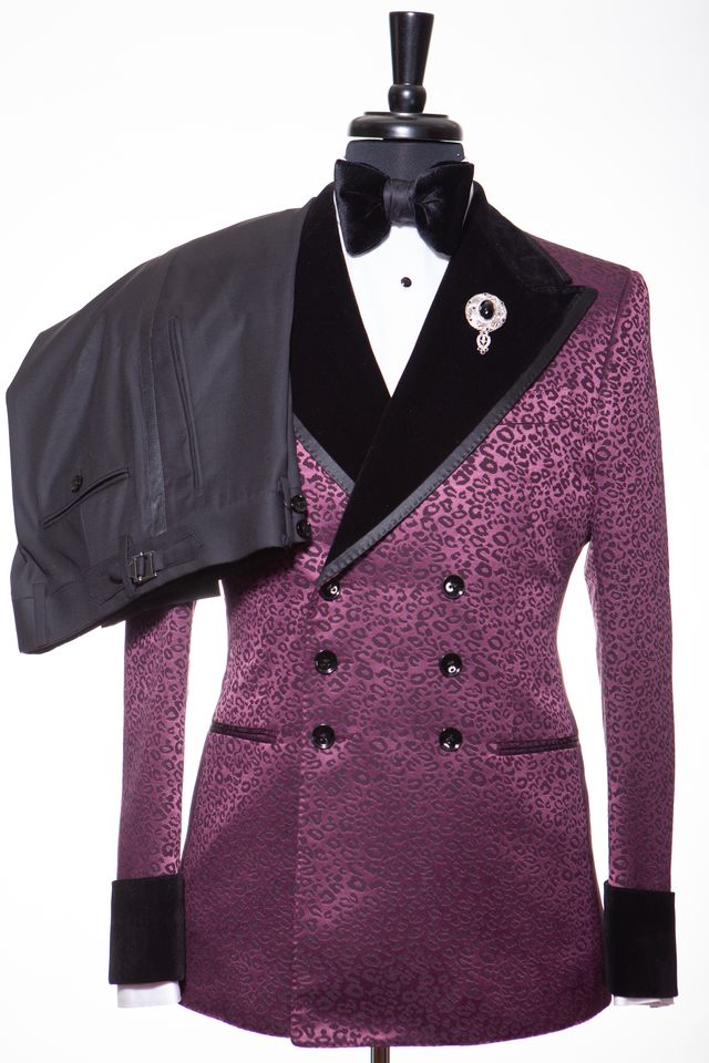 STANLION BORDEAUX LEOPARD JACQUARD TUXEDO - Image 4