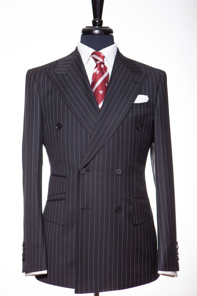 STANLION BLACK PINSTRIPE DOUBLE BREASTED SUIT - Image 2
