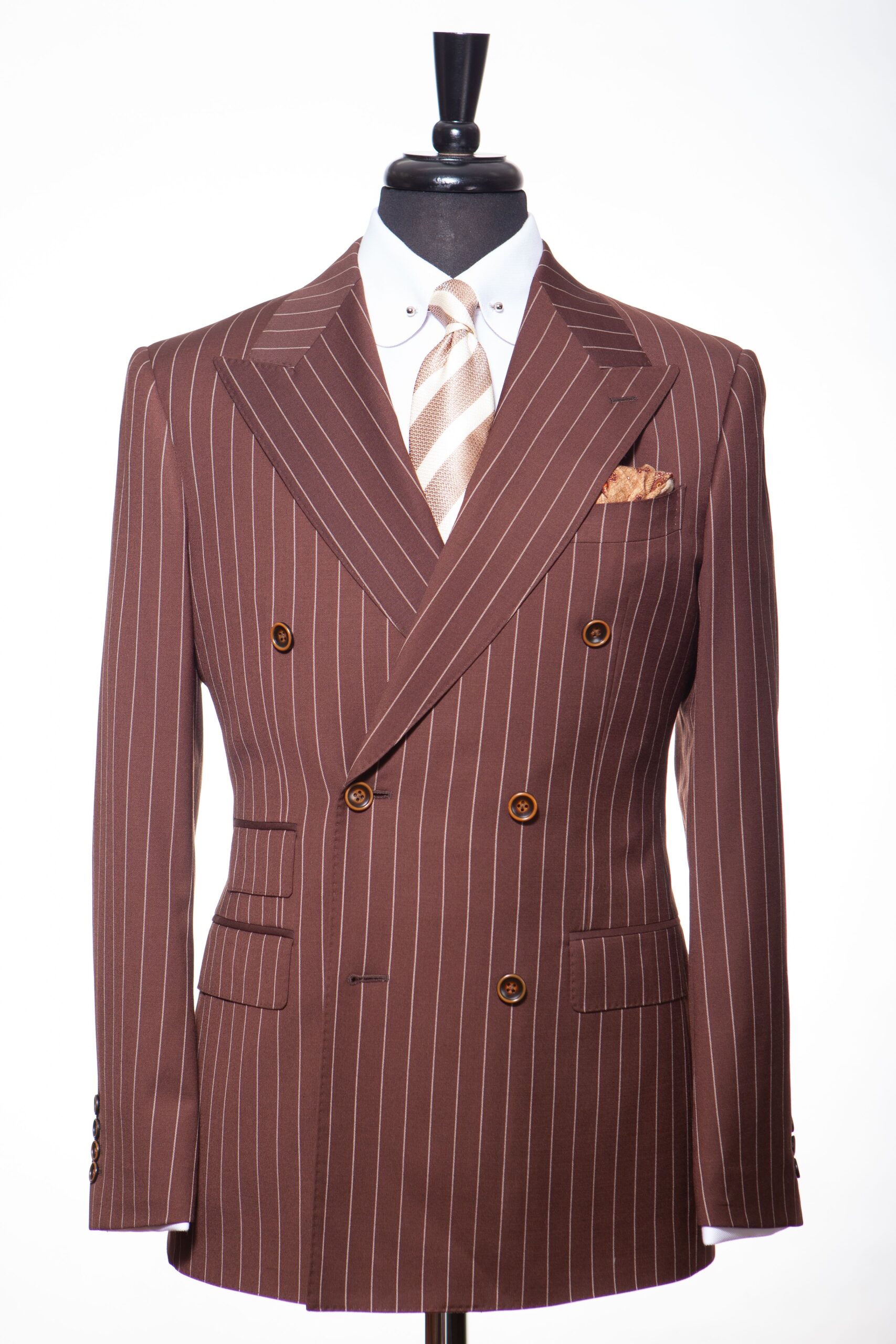 STANLION CHOCOLATE PINSTRIPE DOUBLE-BREASTED SUIT - Image 2