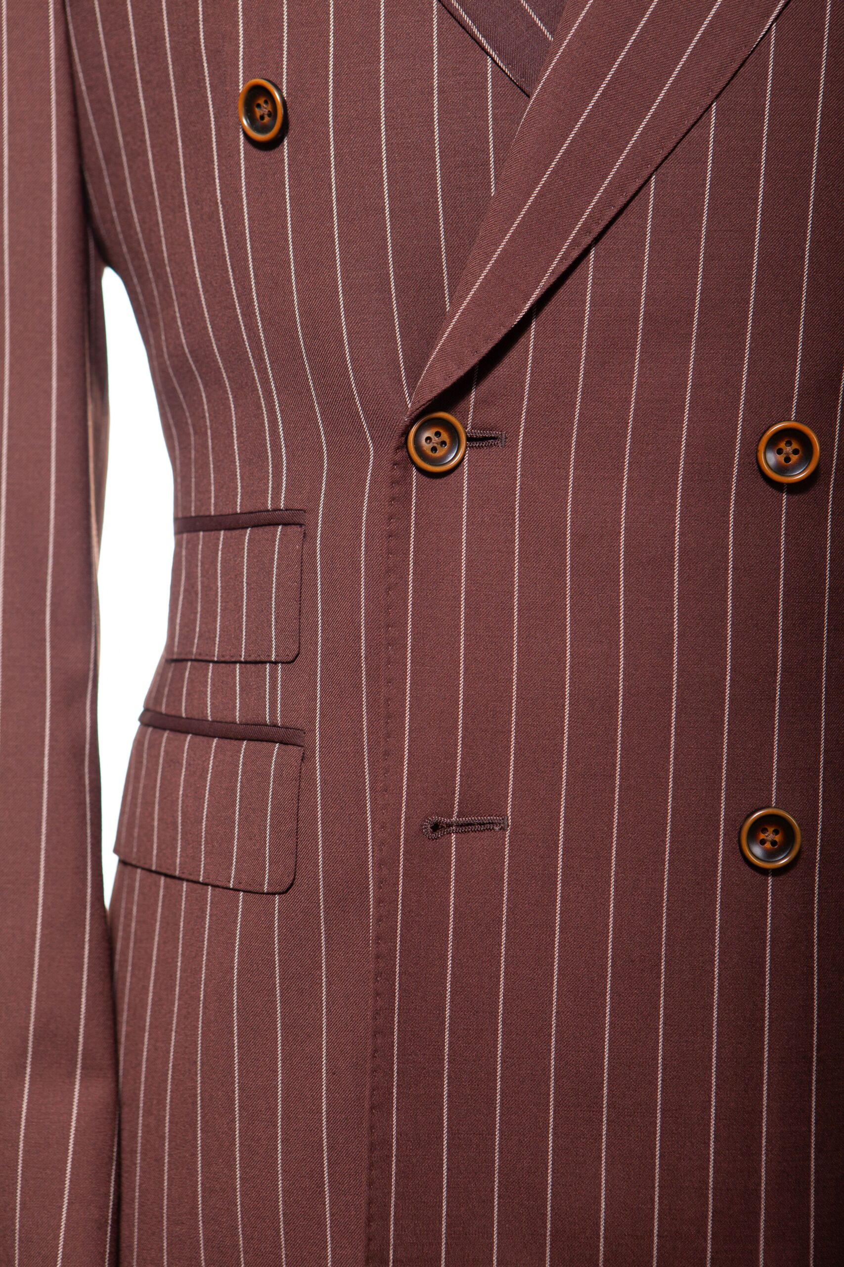 STANLION CHOCOLATE PINSTRIPE DOUBLE-BREASTED SUIT - Image 5