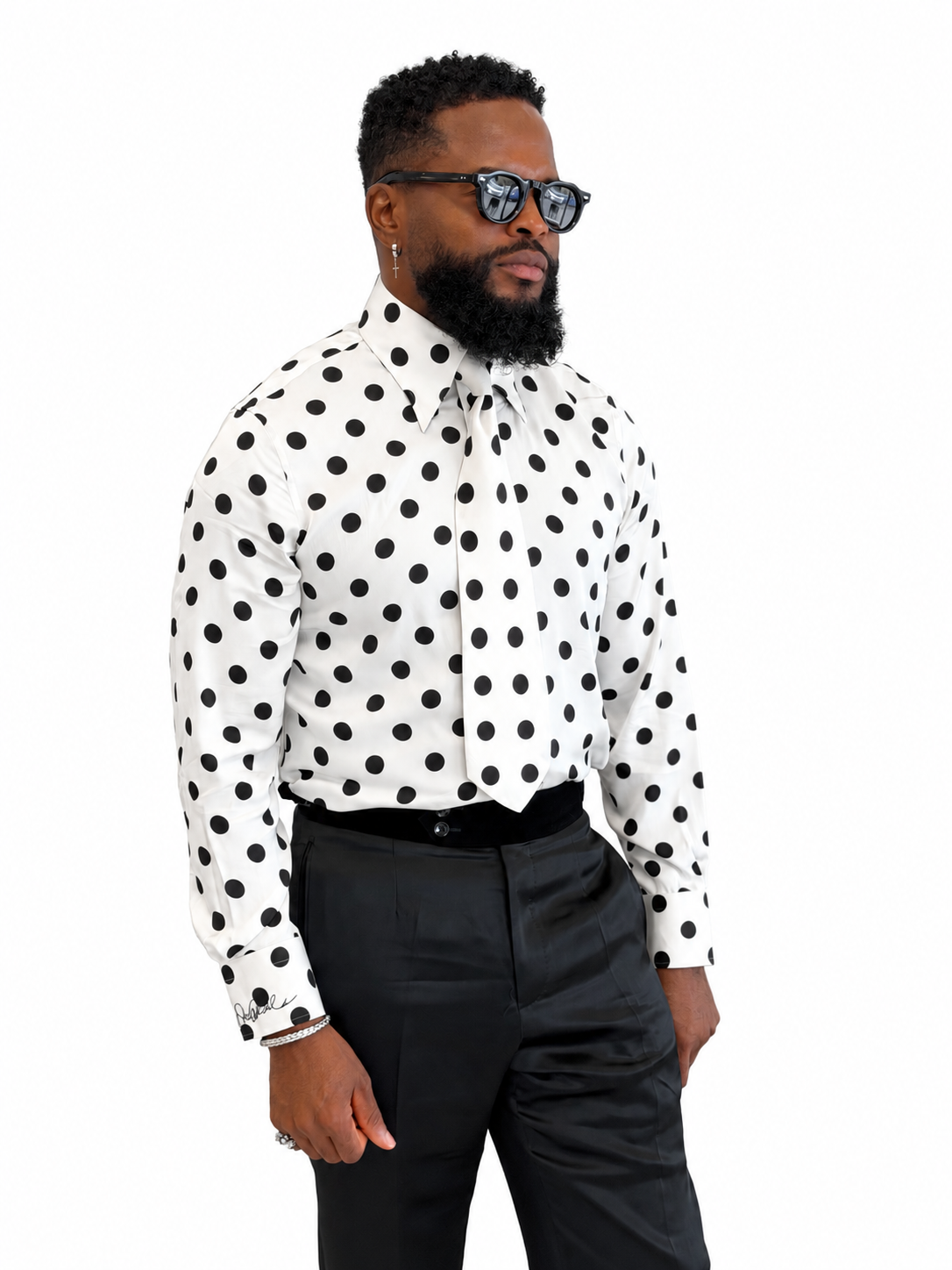 THE STANLION POLKA DOT STATEMENT SHIRT & TIE SET - Image 2