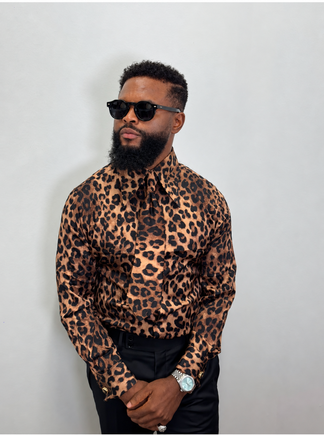 THE STANLION WILD CHEETAH SHIRT & TIE SET - Image 3